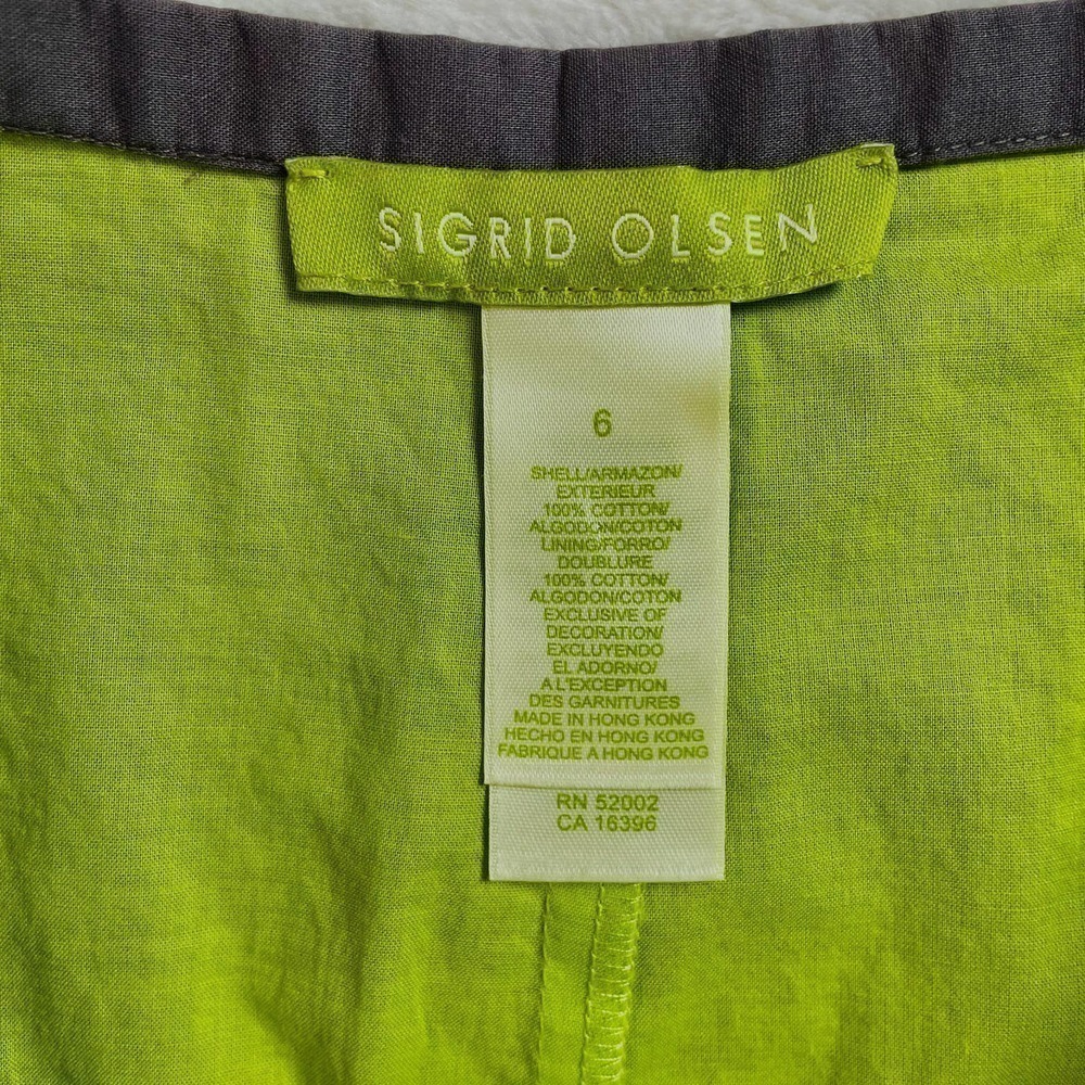 🍀 Sigrid Olsen Size 6 Purple Taupe A-line Skirt with Beaded Hem - Picture 8 of 8